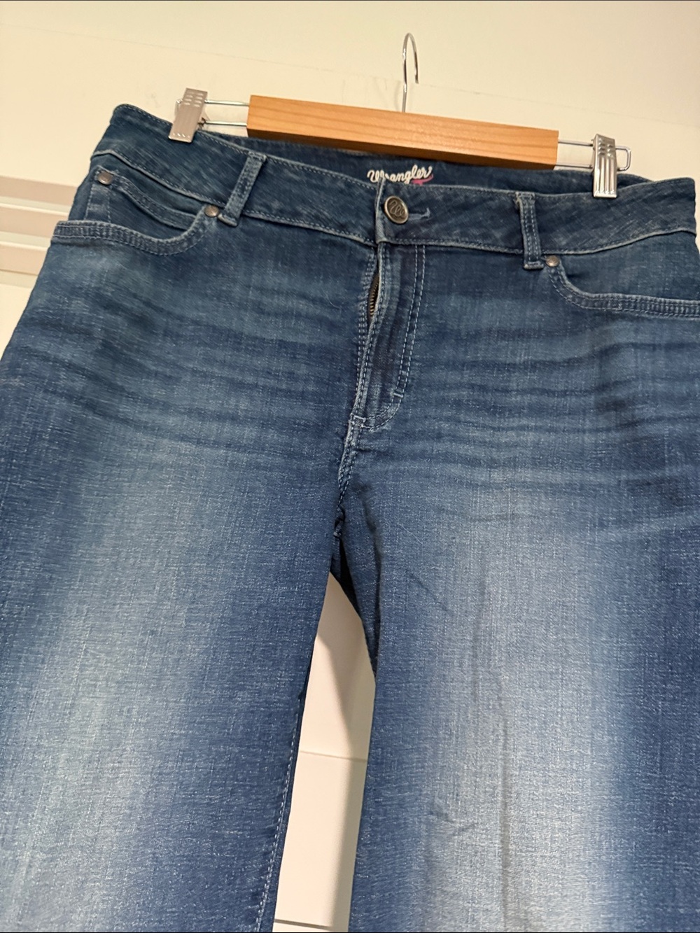 Wrangler Dark Blue Flare Jeans - Picture 2 of 6